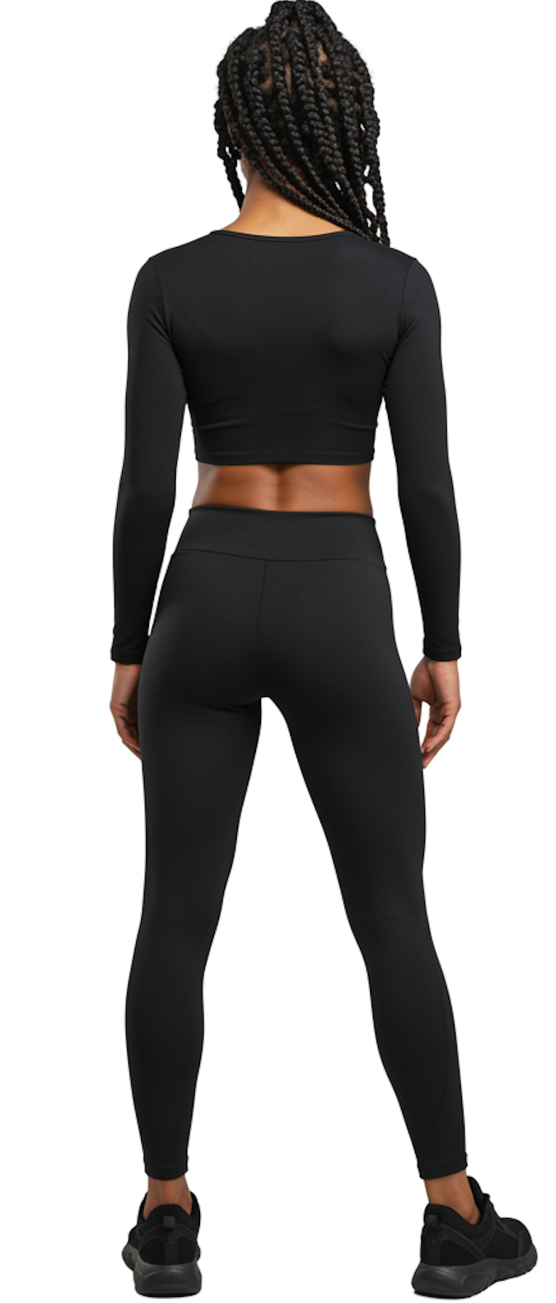 Top corto negro de manga larga