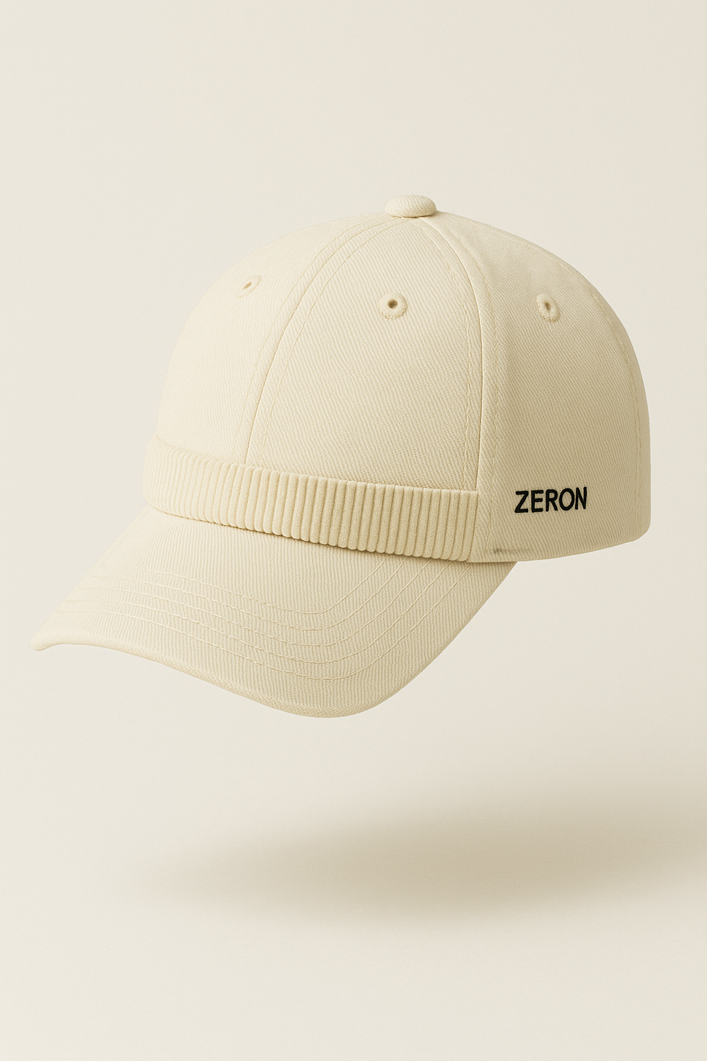 ZERON Ribbed Detail Cap – Sand Beige